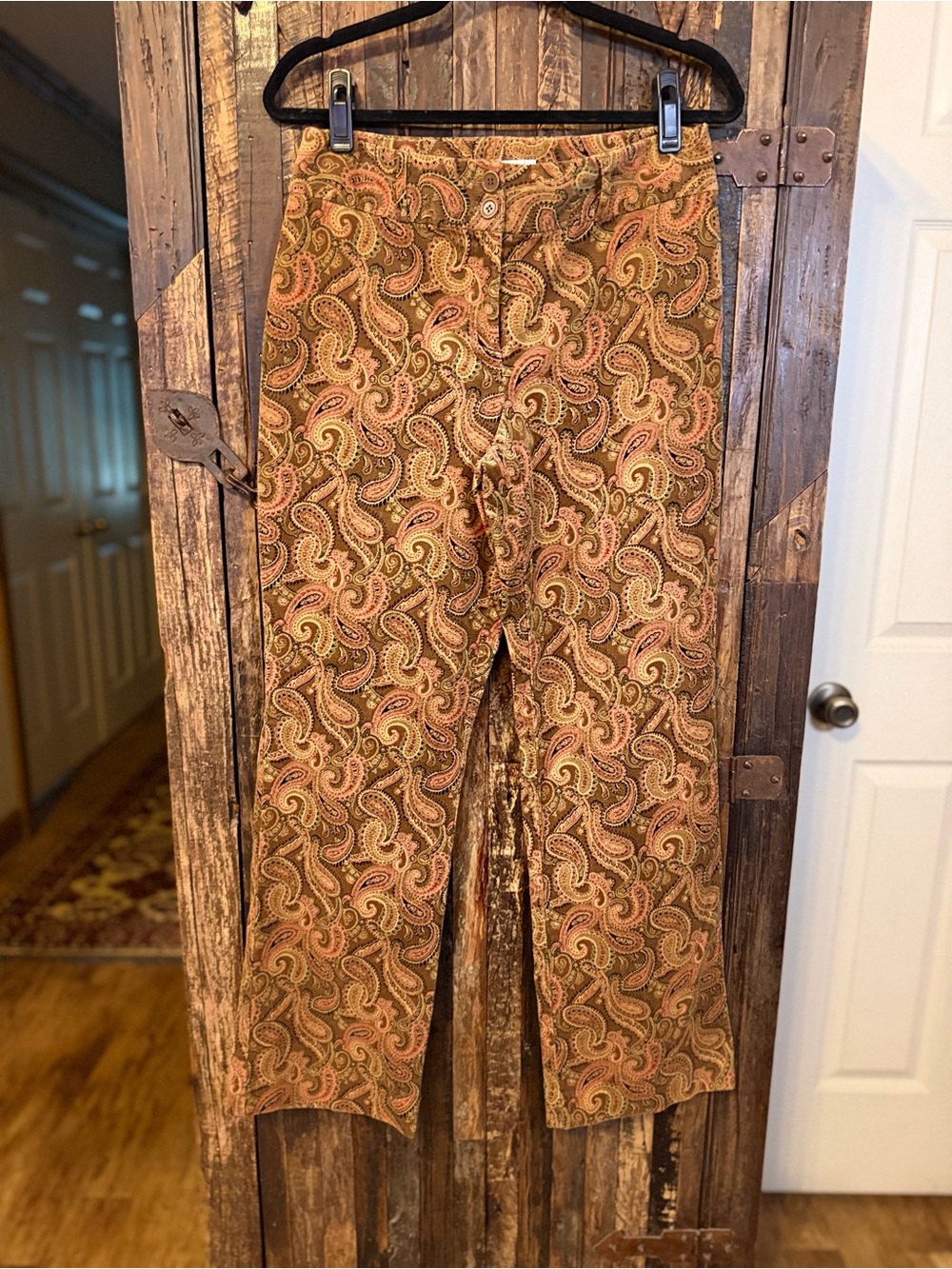 Vintage Harold’s Paisley soft Corduroy Pants 8 Brown Stretch Boho 90s y2k
